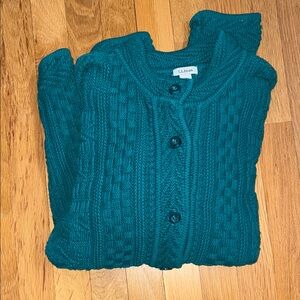 LLBean cotton cable cardigan